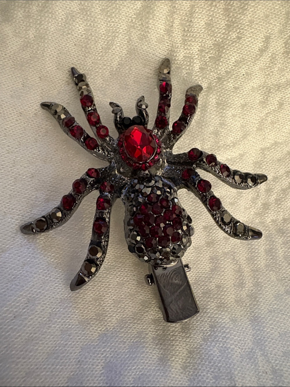 Red Crystal Spider Hair Clip